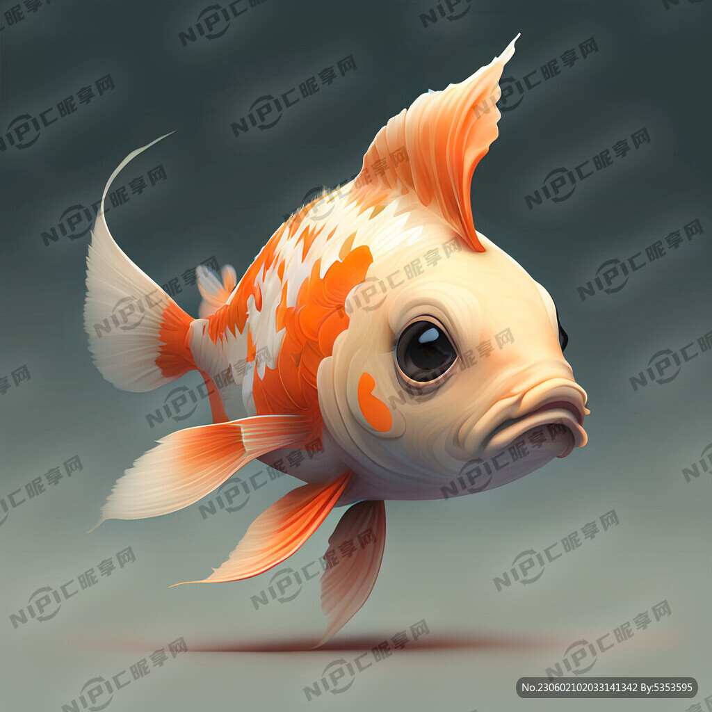 可爱 从左向右的侧脸的锦鲤