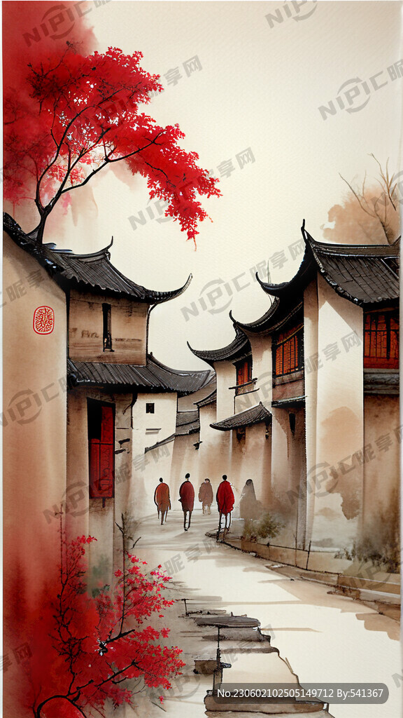 村史人物文化墙 红色 国风