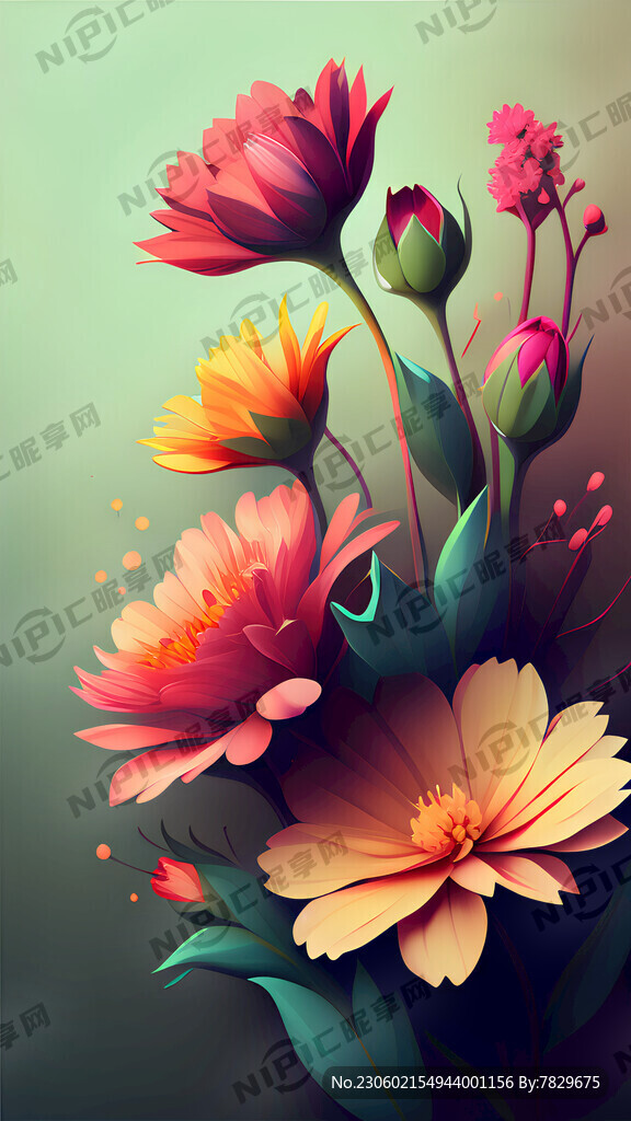鲜艳花卉