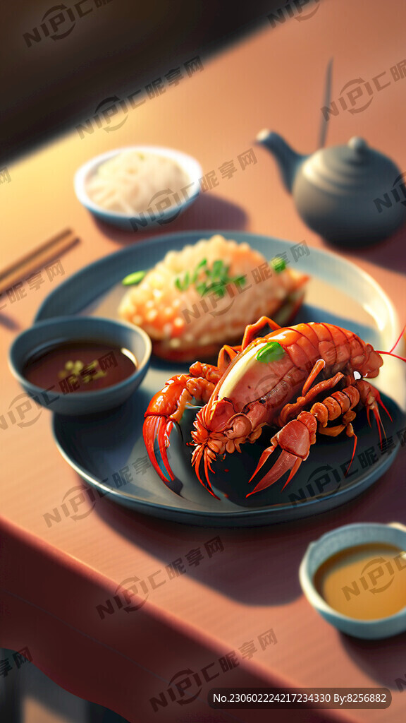 一桌子的美味小龙虾
