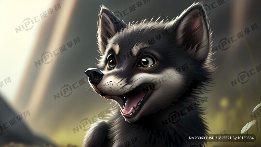 小黑狼中500万后 傻呵呵的