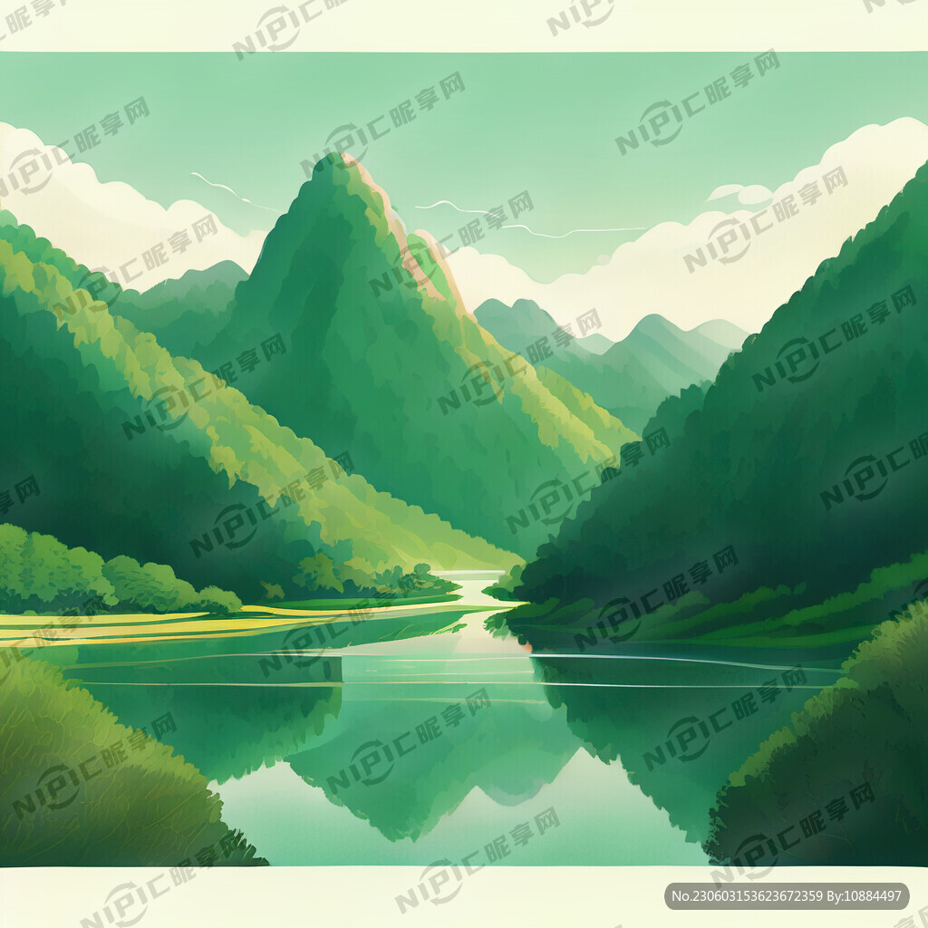 青山绿水 环境优美 小桥流水