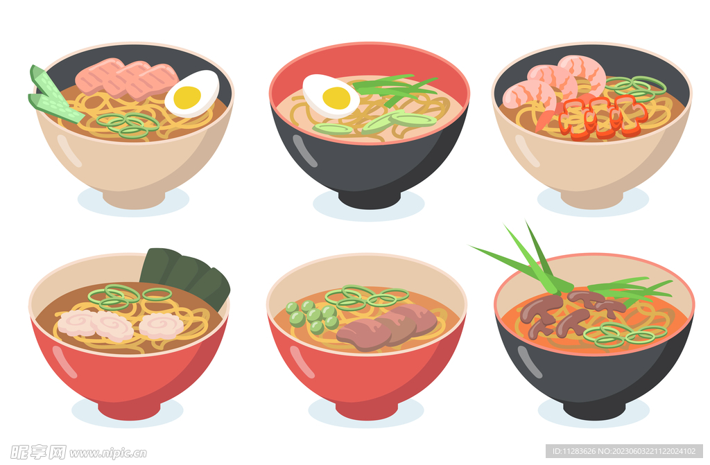 拉面美食插画