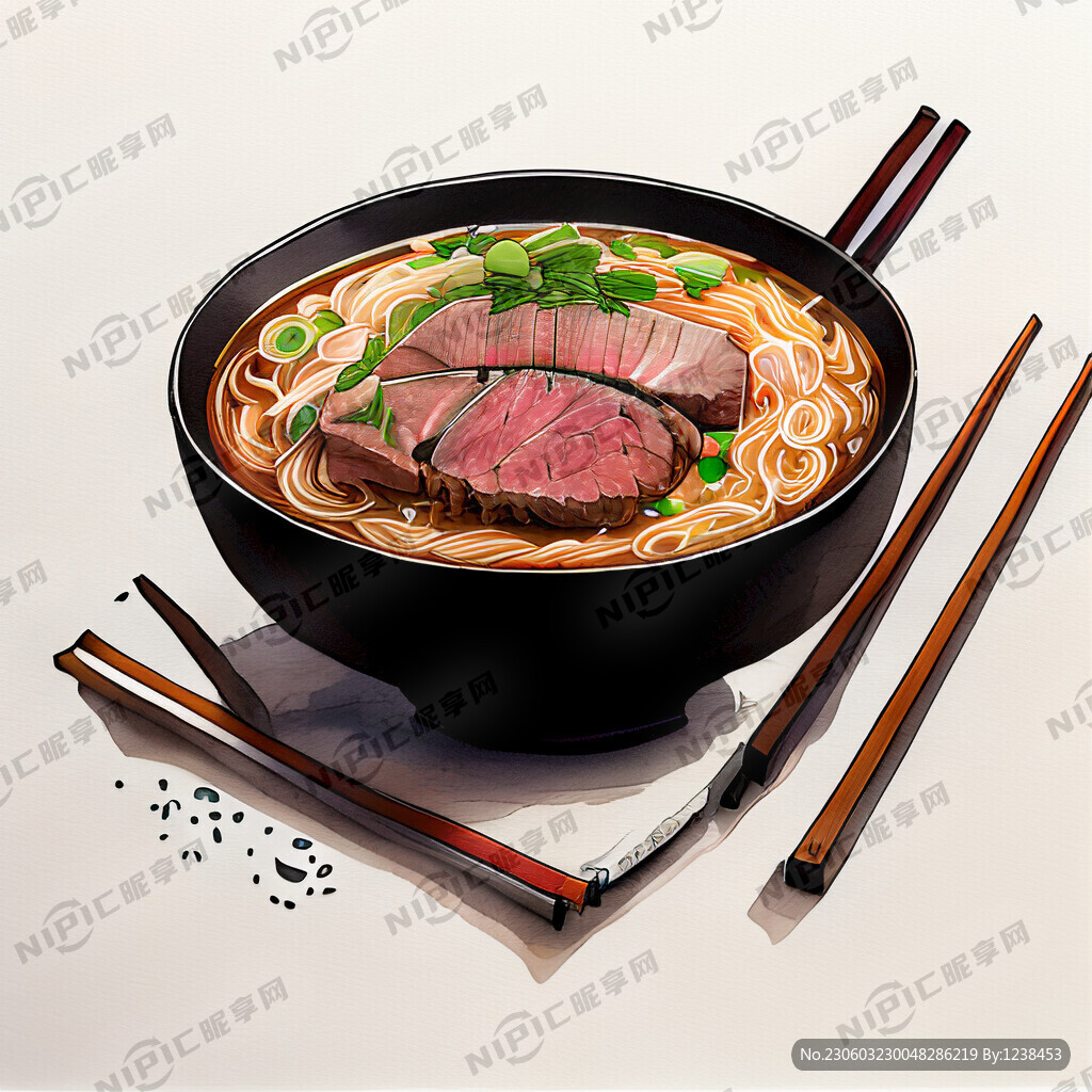 一碗牛肉面 筷子 八仙桌