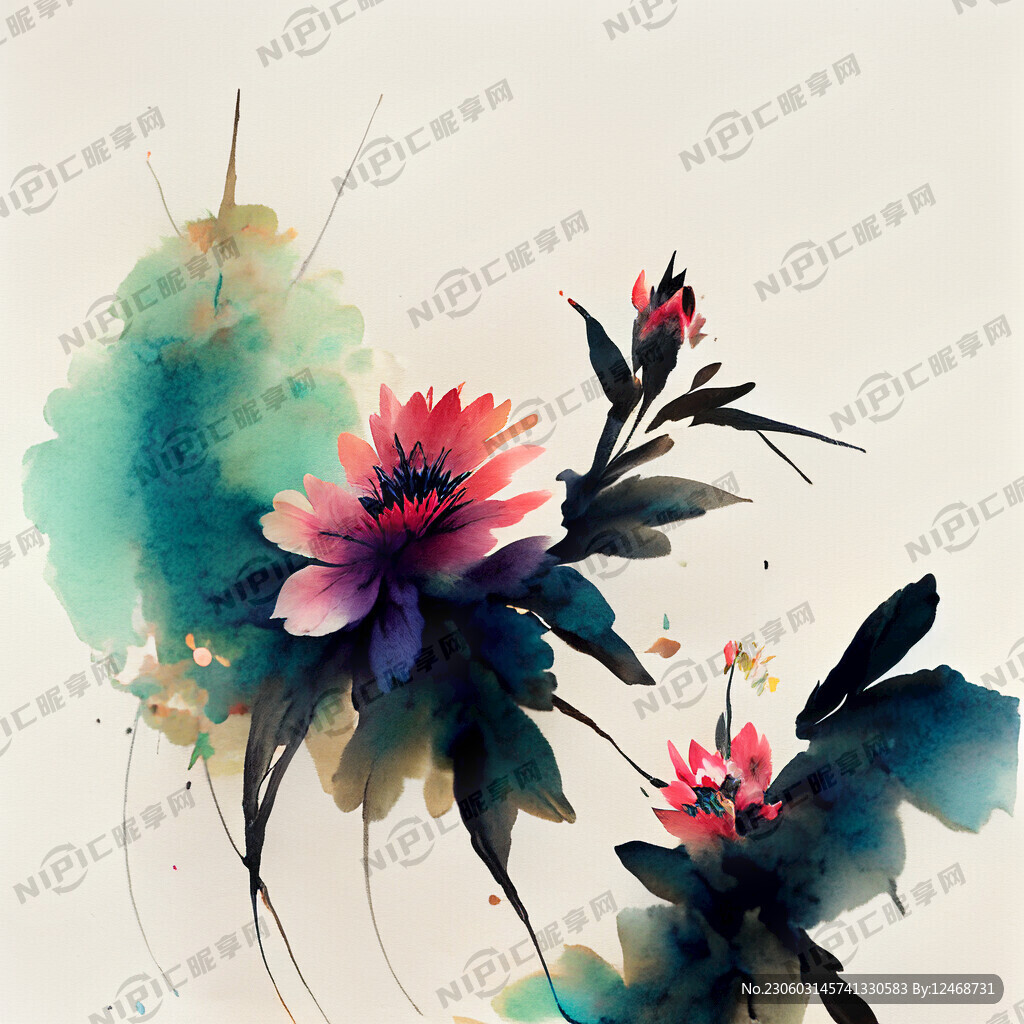 无缝连接  小碎花 水彩