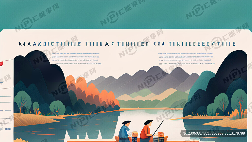 漂流售票处做一张海报 河边风景