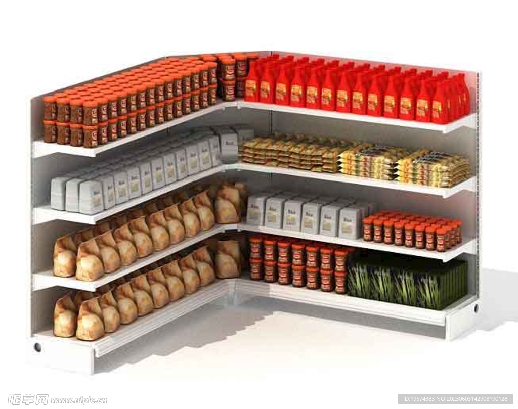 C4D模型 超市货架  