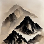 大理石山水画