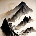 大理石山水画背景墙