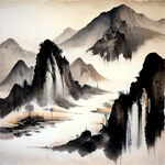 大理石山水画背景墙
