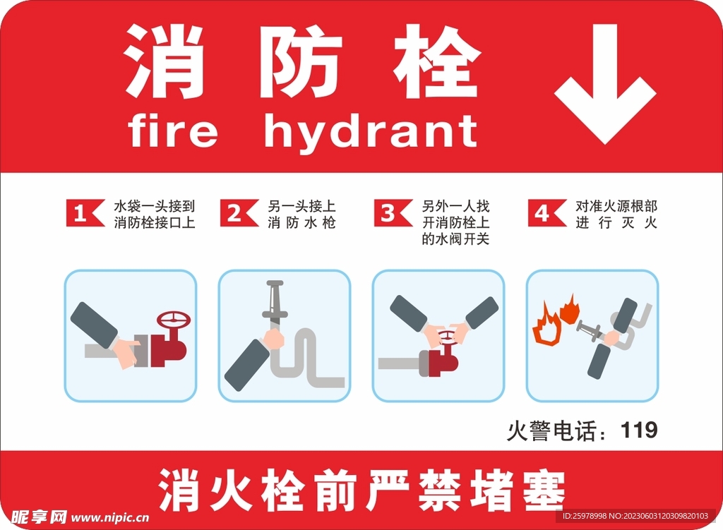 消火栓 消防栓 灭火器标识图片