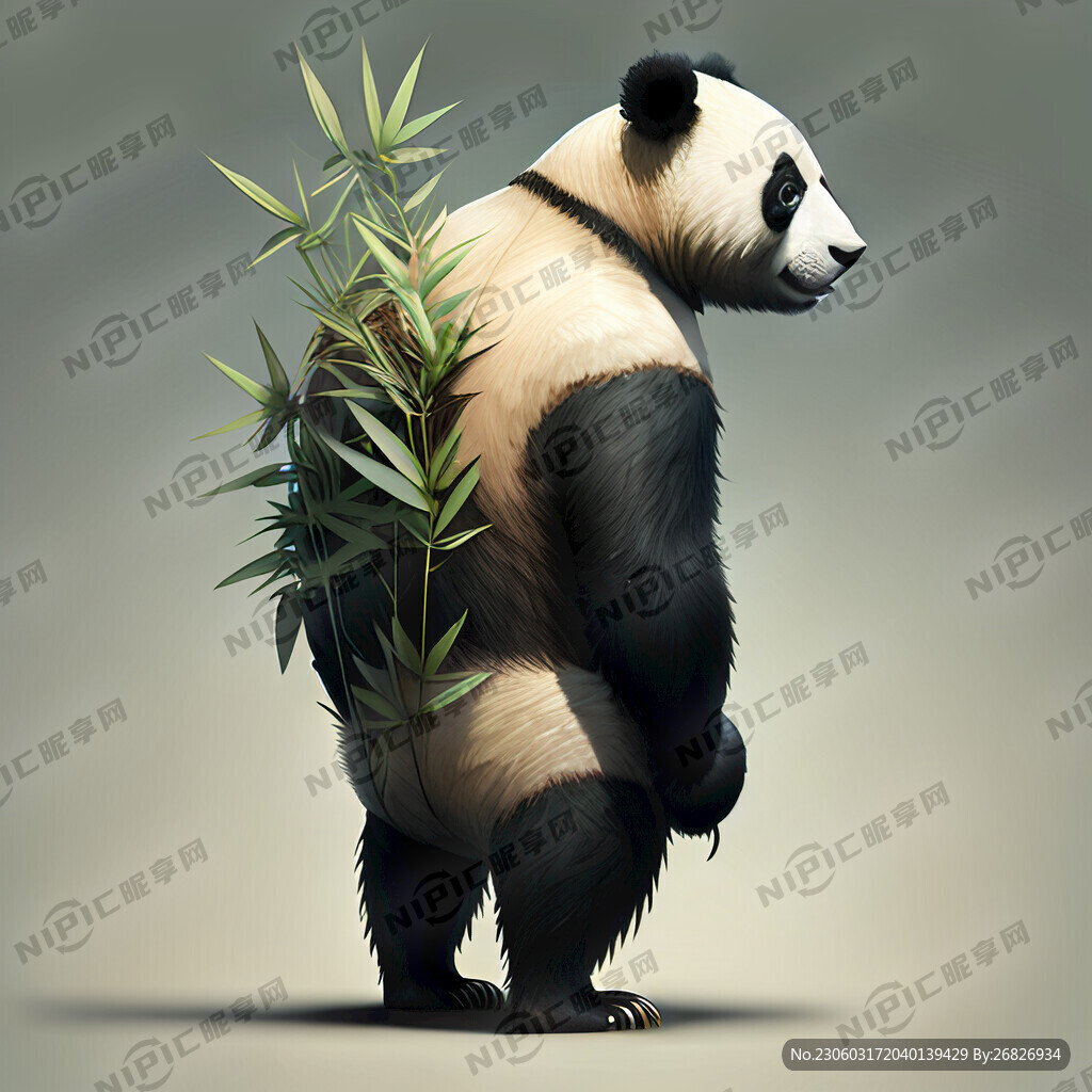 熊猫背竹子