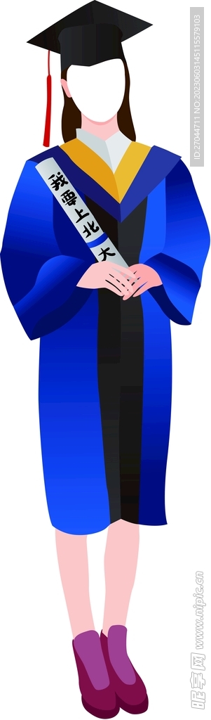 学士服人形拍照框女