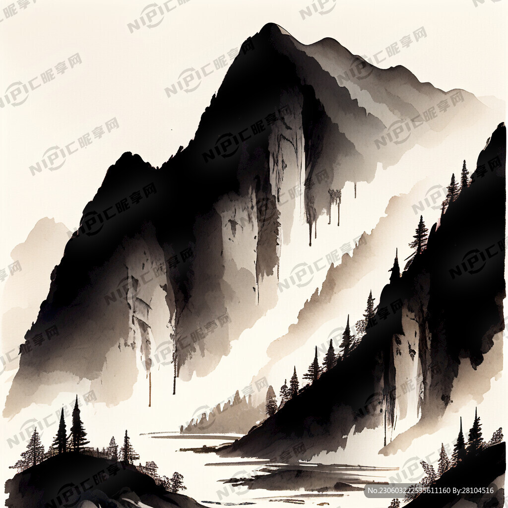 山水间游走 一幅水墨画！