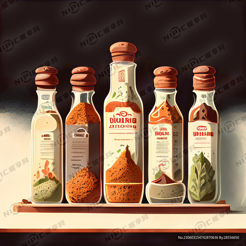 厨房调味料插画