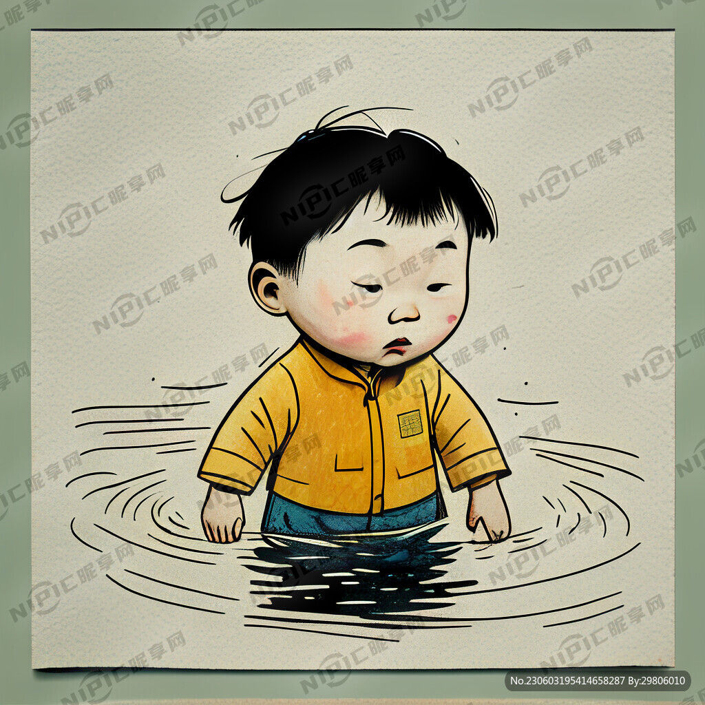 儿童防溺水安全简笔画