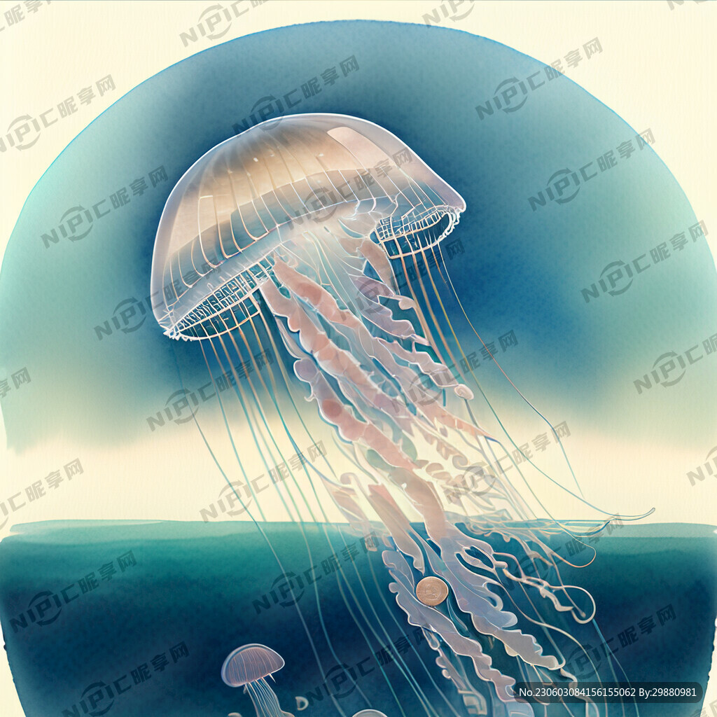 水母 透明感 国潮风格 可爱
