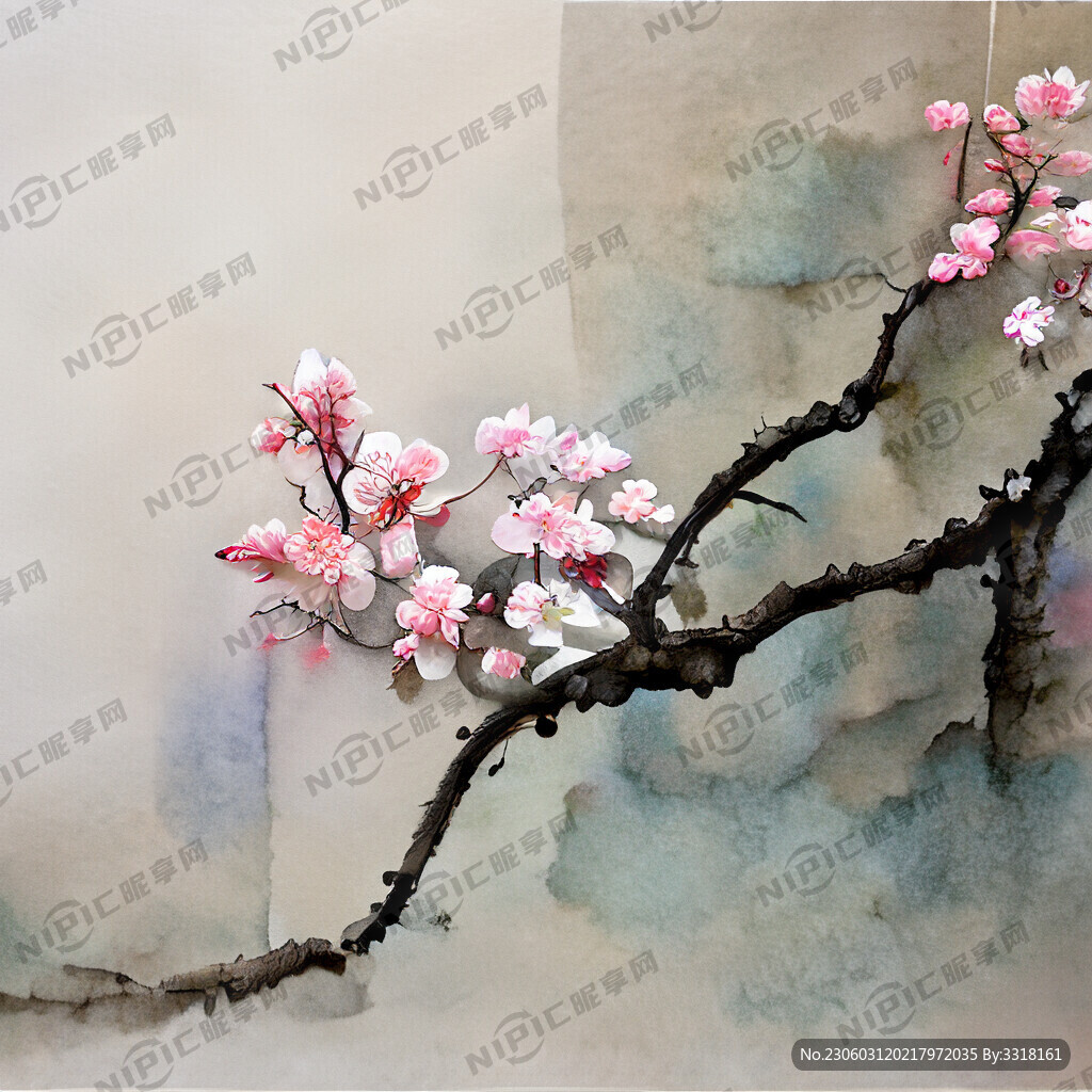 中国画 梅花 古诗