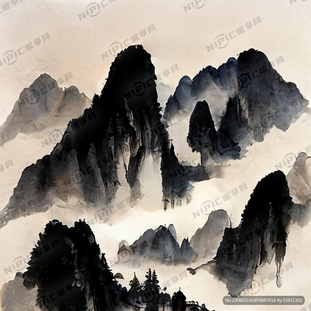 桂林山水画 水墨