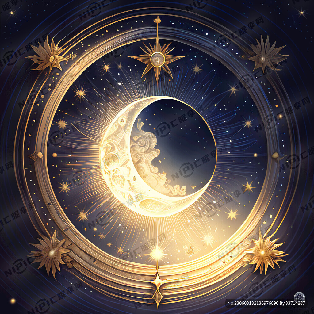星月放射线巴洛克魔法线条
