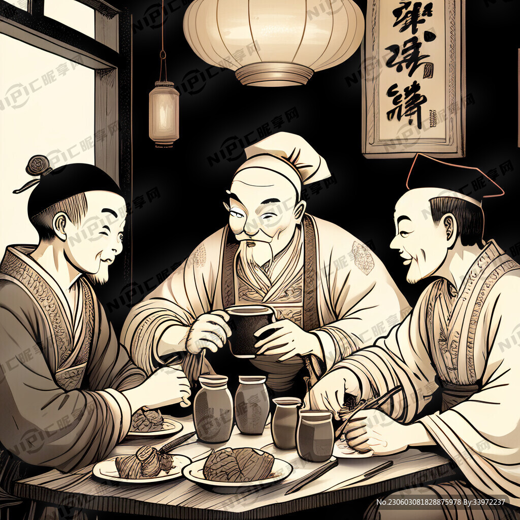 友谊 黑白线稿