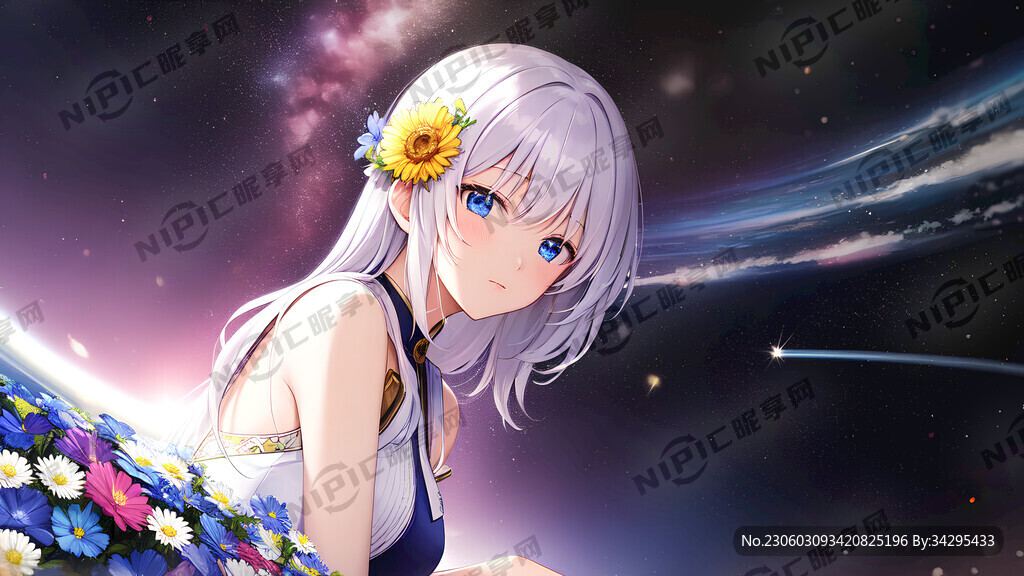 高达 鲜花 太空 少女