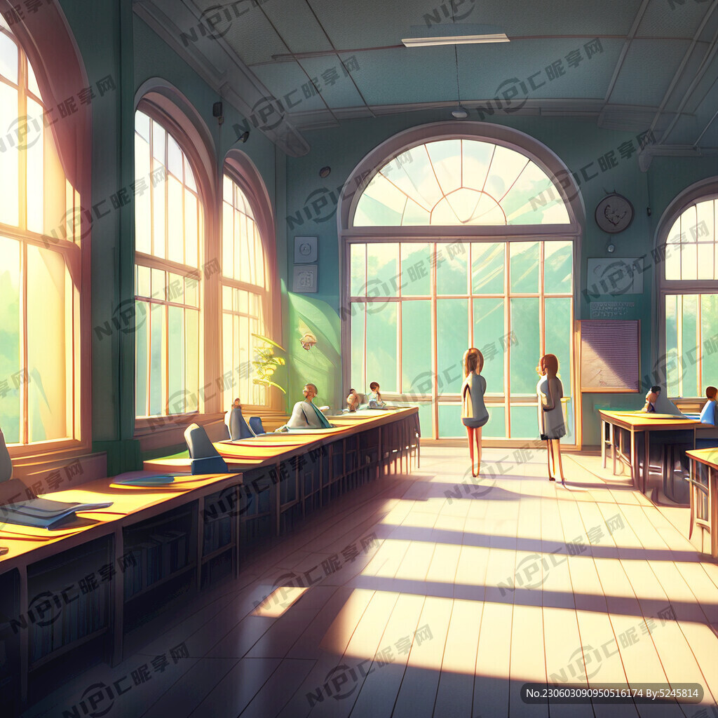 青春校园夏天室内