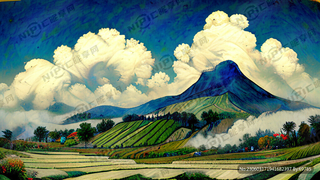 荒野 韵味 茶山  云雾