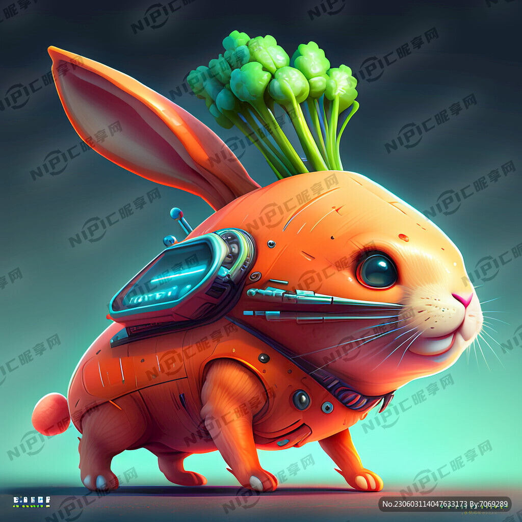 3D 兔子 梦幻 胡萝卜飞船