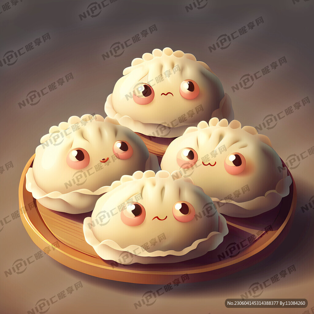 卡通饺子插画