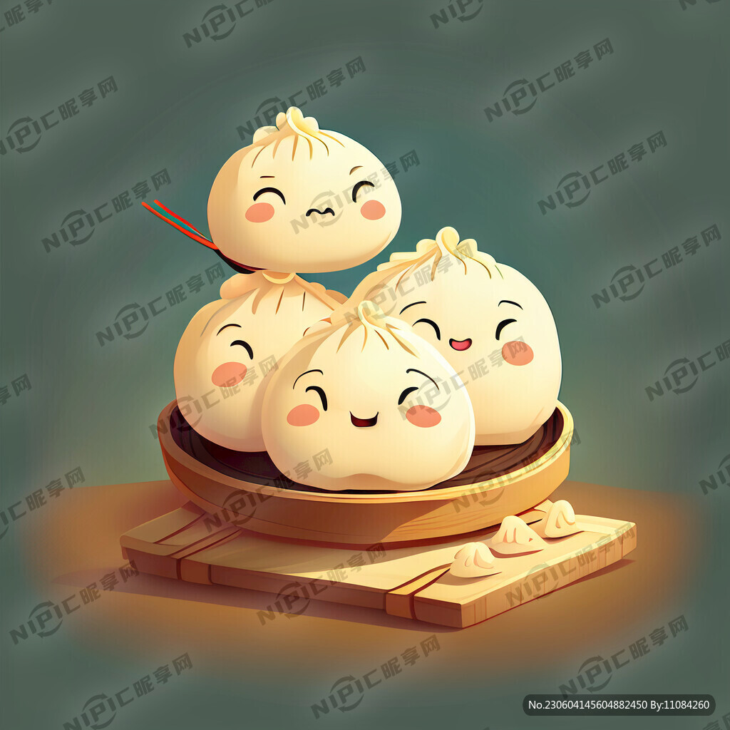 卡通饺子插画