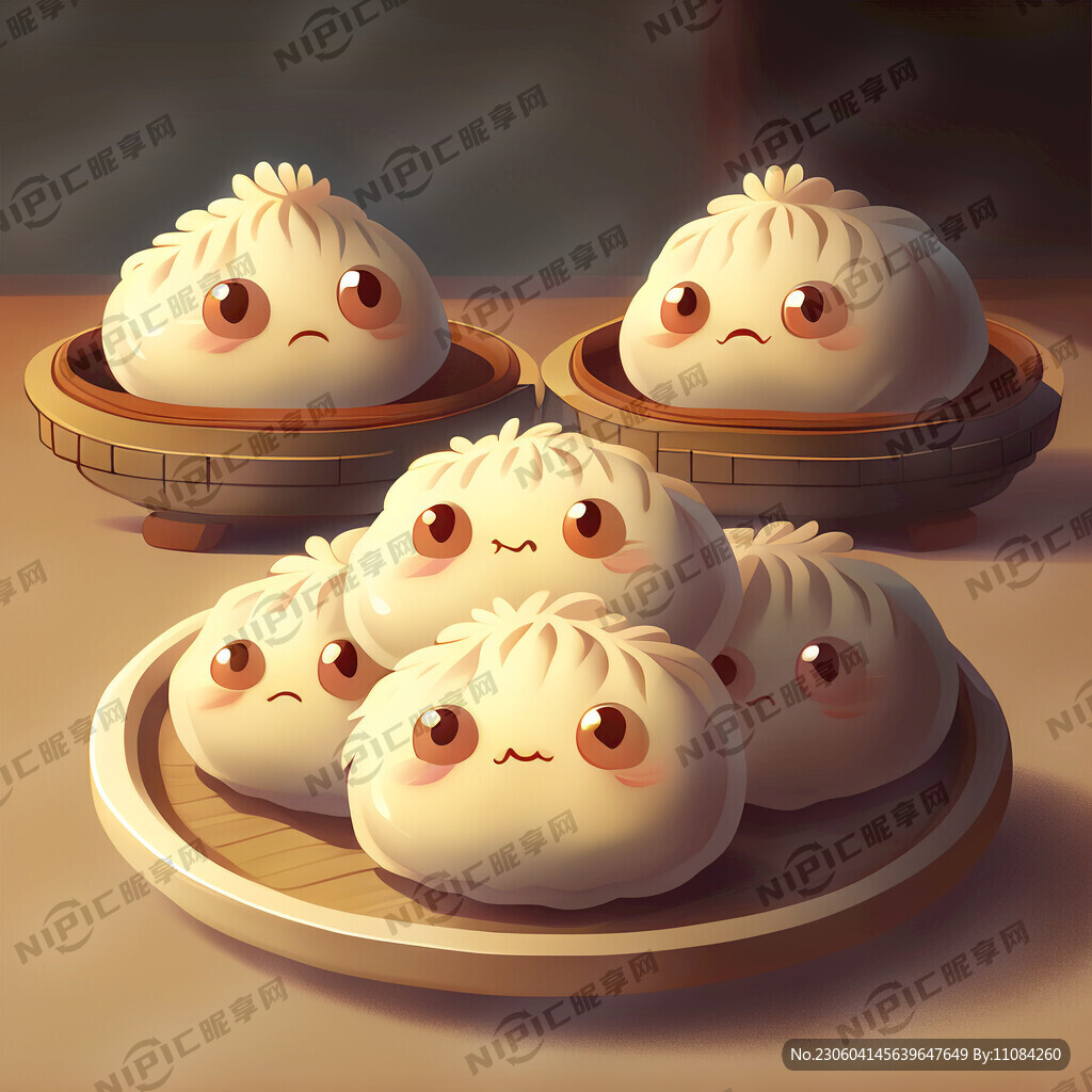 卡通饺子插画