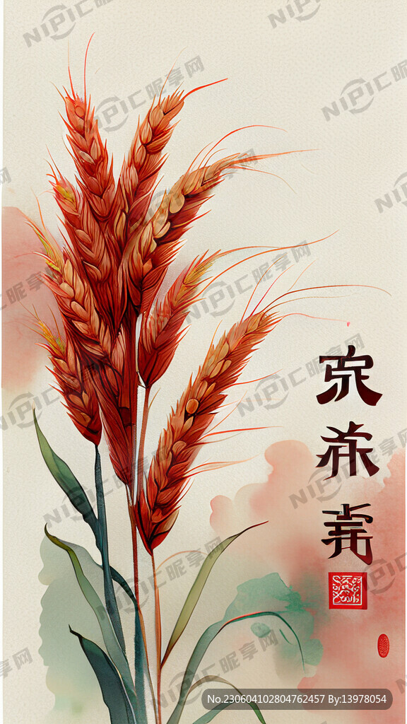 二十四节气 芒种 红色