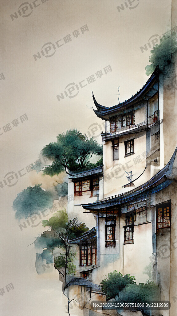 中国各省传统民居 写实风格