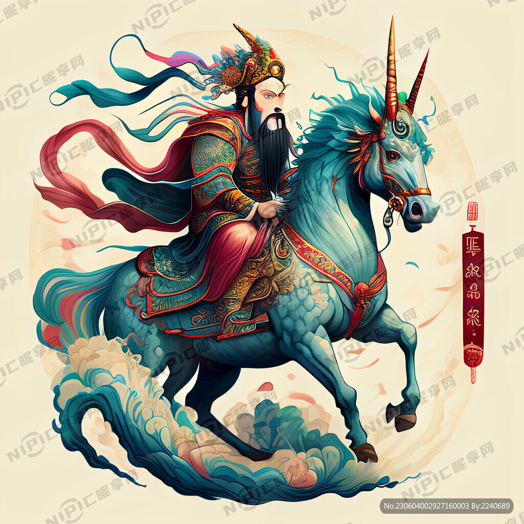 财神爷 骑着麒麟