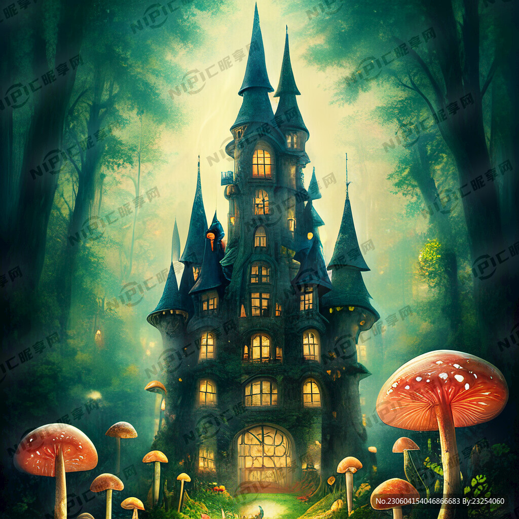 童话城堡 有蘑菇 有森林