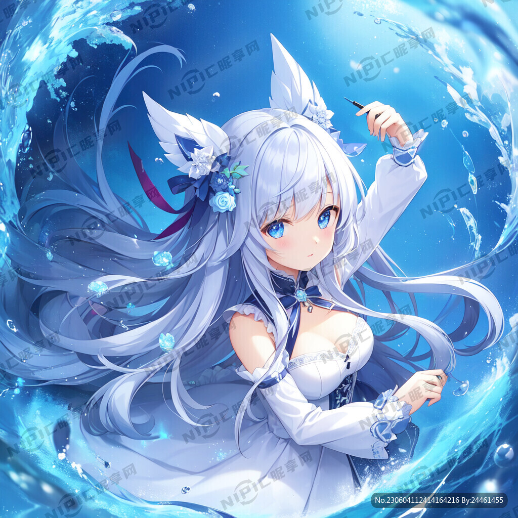 变白的卡通美少女