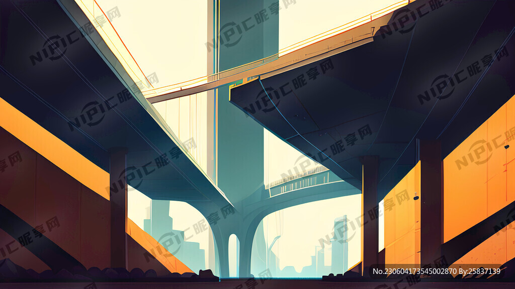 桥下空间背景
