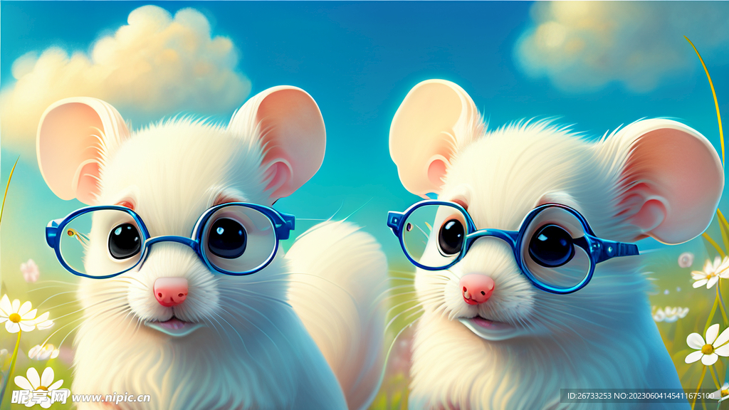 两只眼镜小老鼠