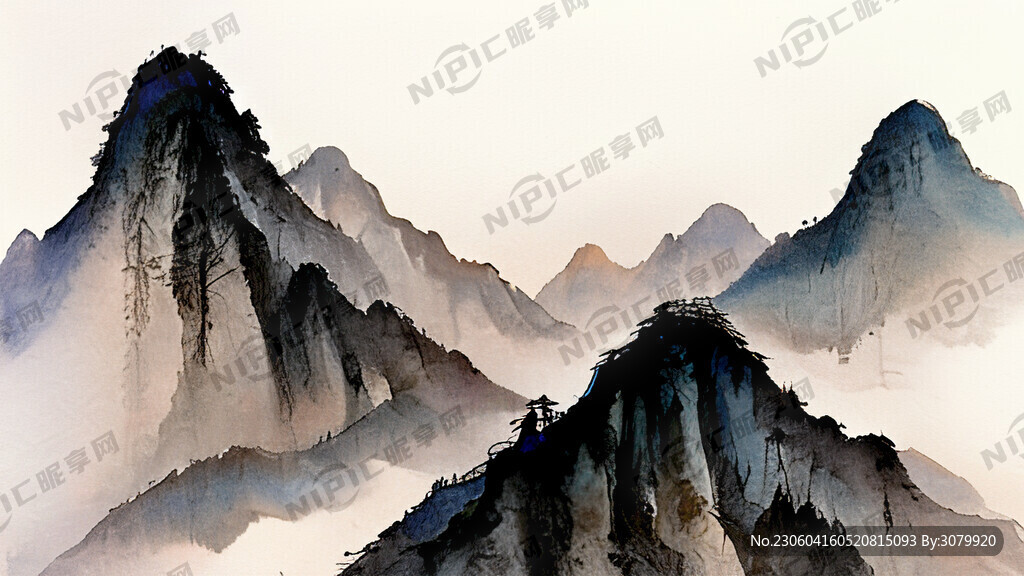 暗纹、山东泰山、中国风、线性化