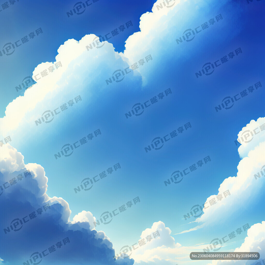 唯美蓝色天空白云