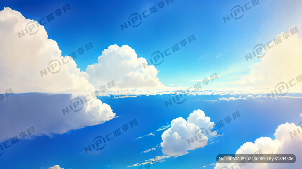 唯美蓝色天空白云