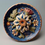 波西米亚风格，8英寸盘陶瓷花面