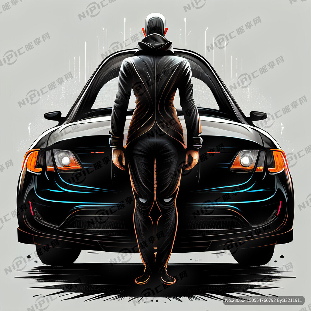 汽车车身改色海报 黑色的