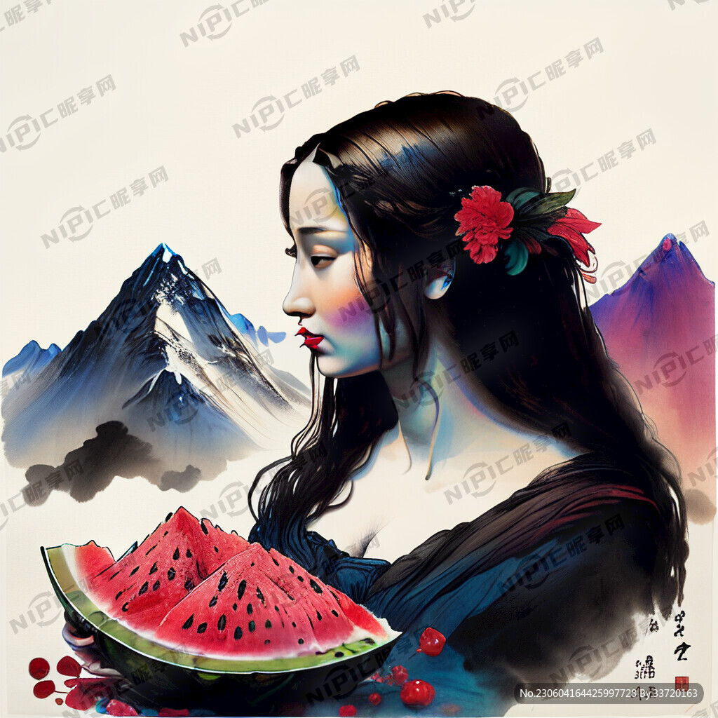 蒙拉丽莎在珠穆朗玛峰顶吃西瓜