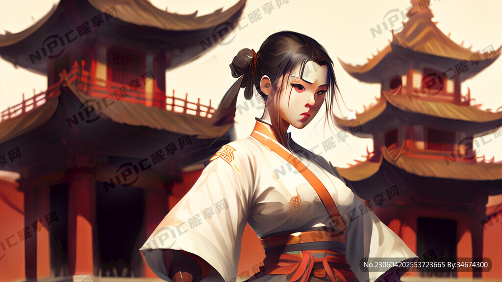 武侠 少女 带刀 寺庙