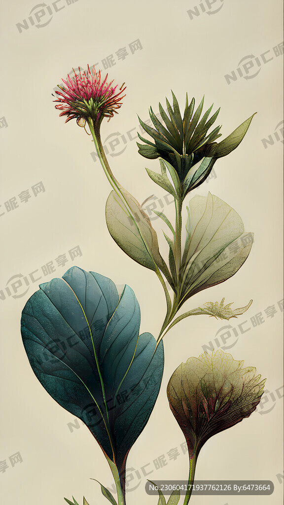 植物插画玄关图