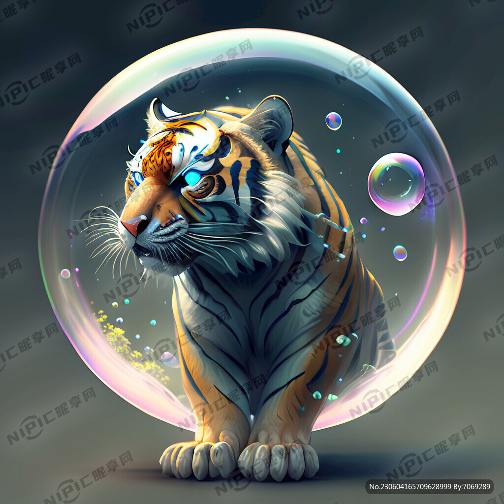 3D 梦幻 泡泡 老虎