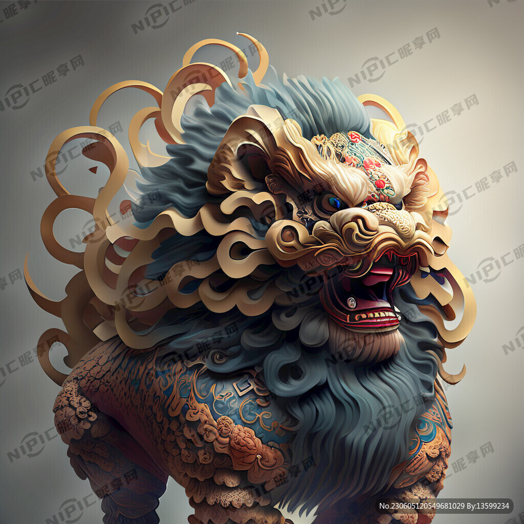 中国传统文化舞狮 狮头