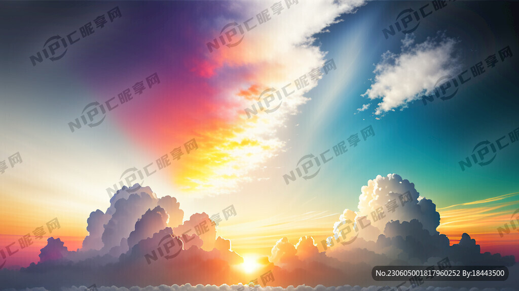 白色背景 天空 梦幻 彩色 光